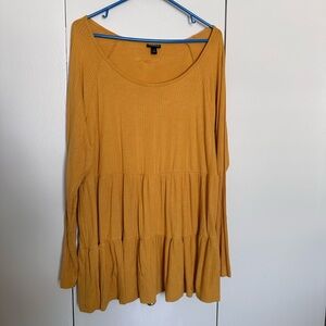 Torrid Golden Ribbed Top with Lularoe Pencil Leggings Size 2XL